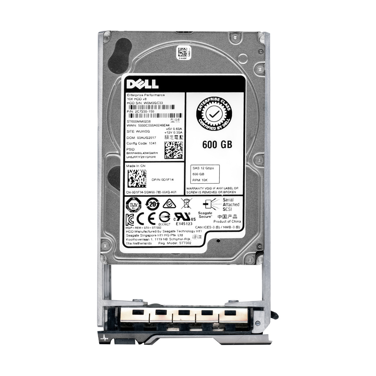 DELL 0D1F14 Disque dur SAS 600 Go 10K 128 Mo 2,5''