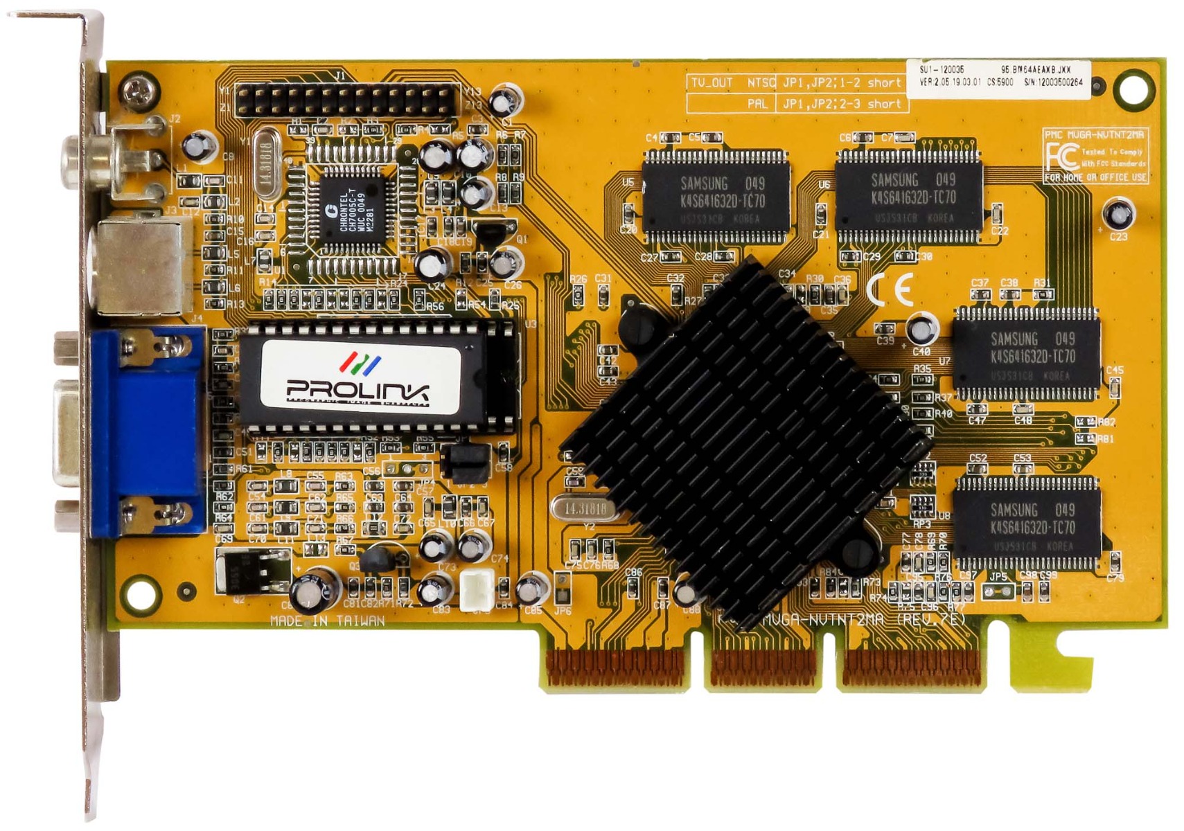 PROLINK NVIDIA RIVA TNT2 M64 32MB MVGA NVTNT2MA TV-OUT