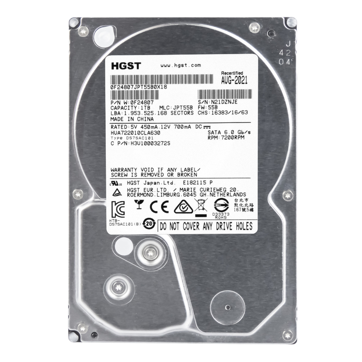 HGST UltraStar A7K2000 1 To SATA III 7,2K 32Mo 3,5'' HUA722010CLA630