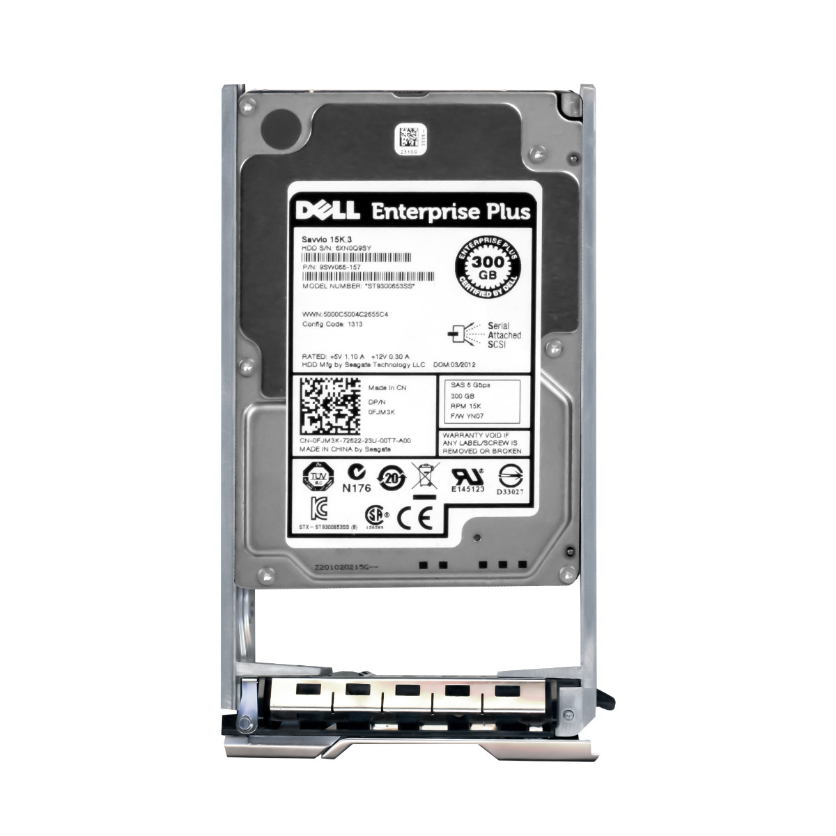 DELL 0FJM3K 300 Go 15 000 tr/min 64 Mo SAS-2 2,5'' ST9300653SS