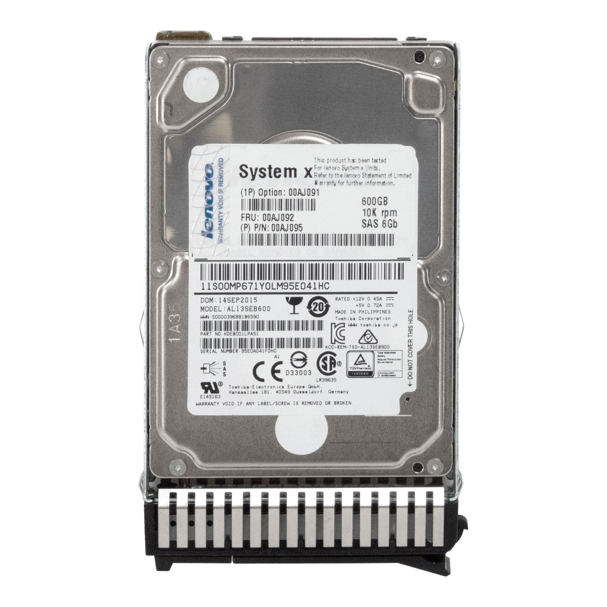 LENOVO 00AJ092 / 00AJ095 600 Go 10 000 tr/min 64 Mo SAS-2 2,5'' AL13SEB600