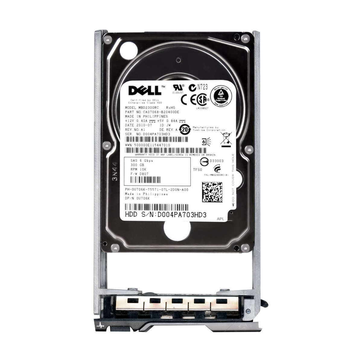 DELL 0U706K 300 Go 10 000 tr/min 16 Mo SAS-2 2,5'' MBD2300RC