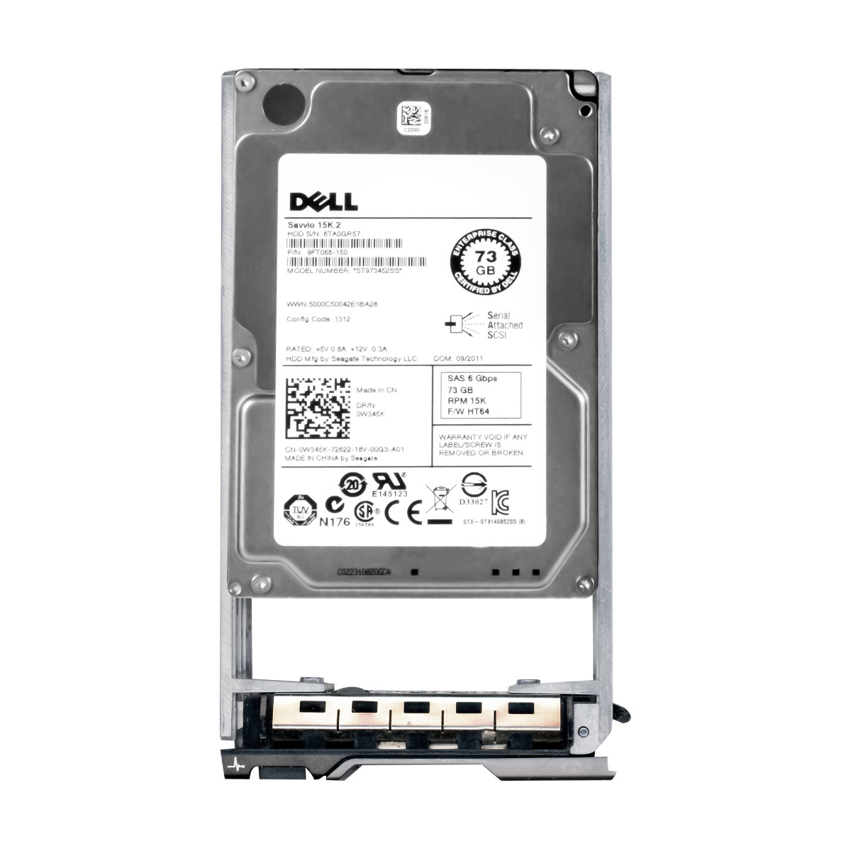 DELL 0W345K 73 Go 15 000 tr/min 16 Mo SAS-2 2,5'' ST973452SS