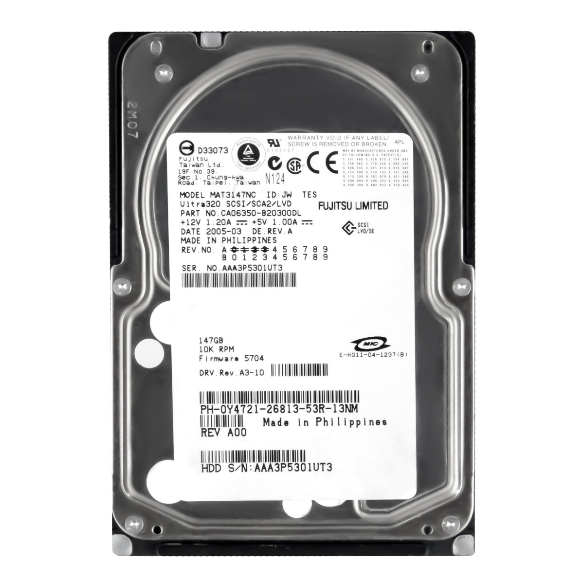 DELL 0Y4721 146 Go 10 000 tr/min 8 Mo SCSI U320 3,5'' MAT3147NC