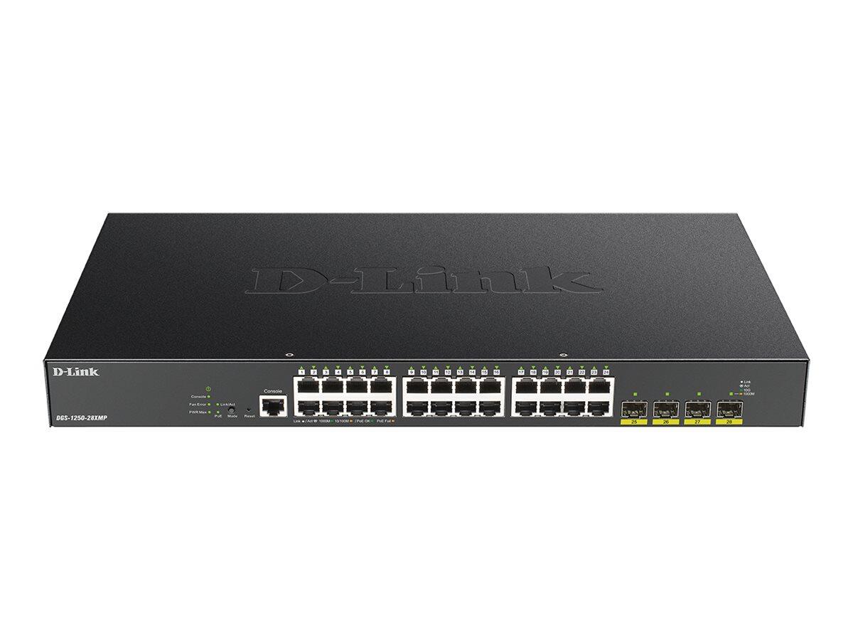 Switch administrable intelligent D-Link DGS-1250-28XMP/E, 28 ports Gigabit PoE+