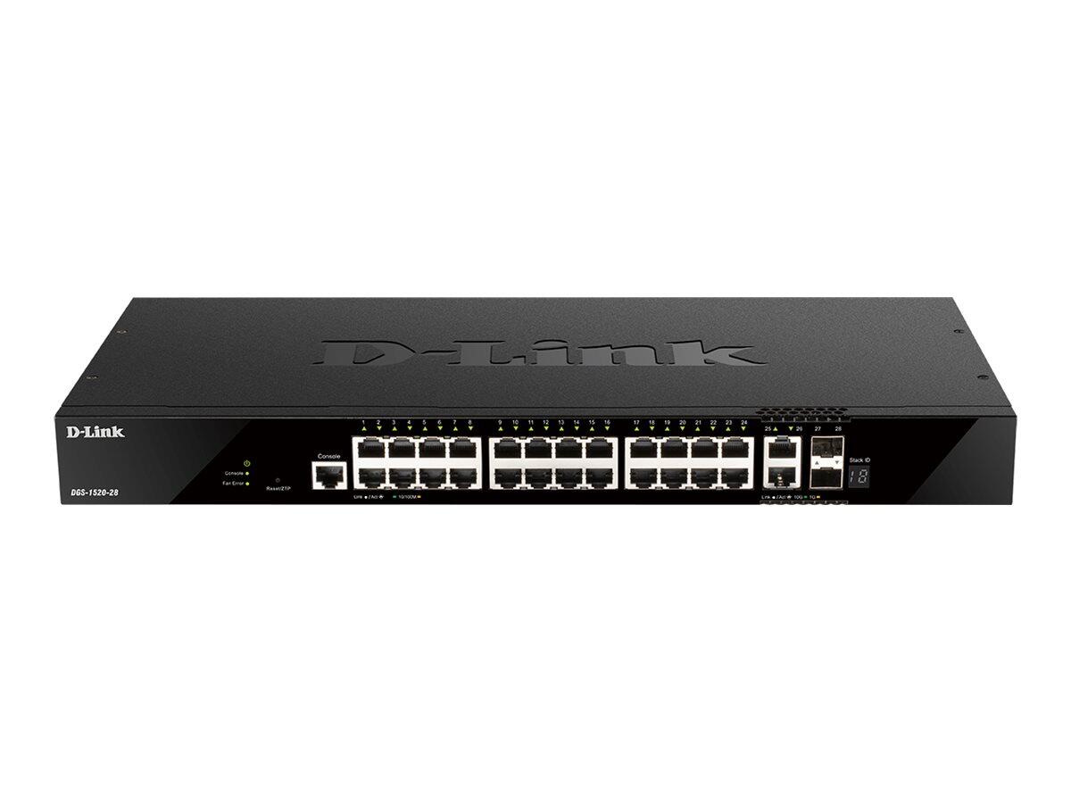 Commutateur empilable D-Link DGS-1520-28/E, 28 ports Gigabit Smart Managed