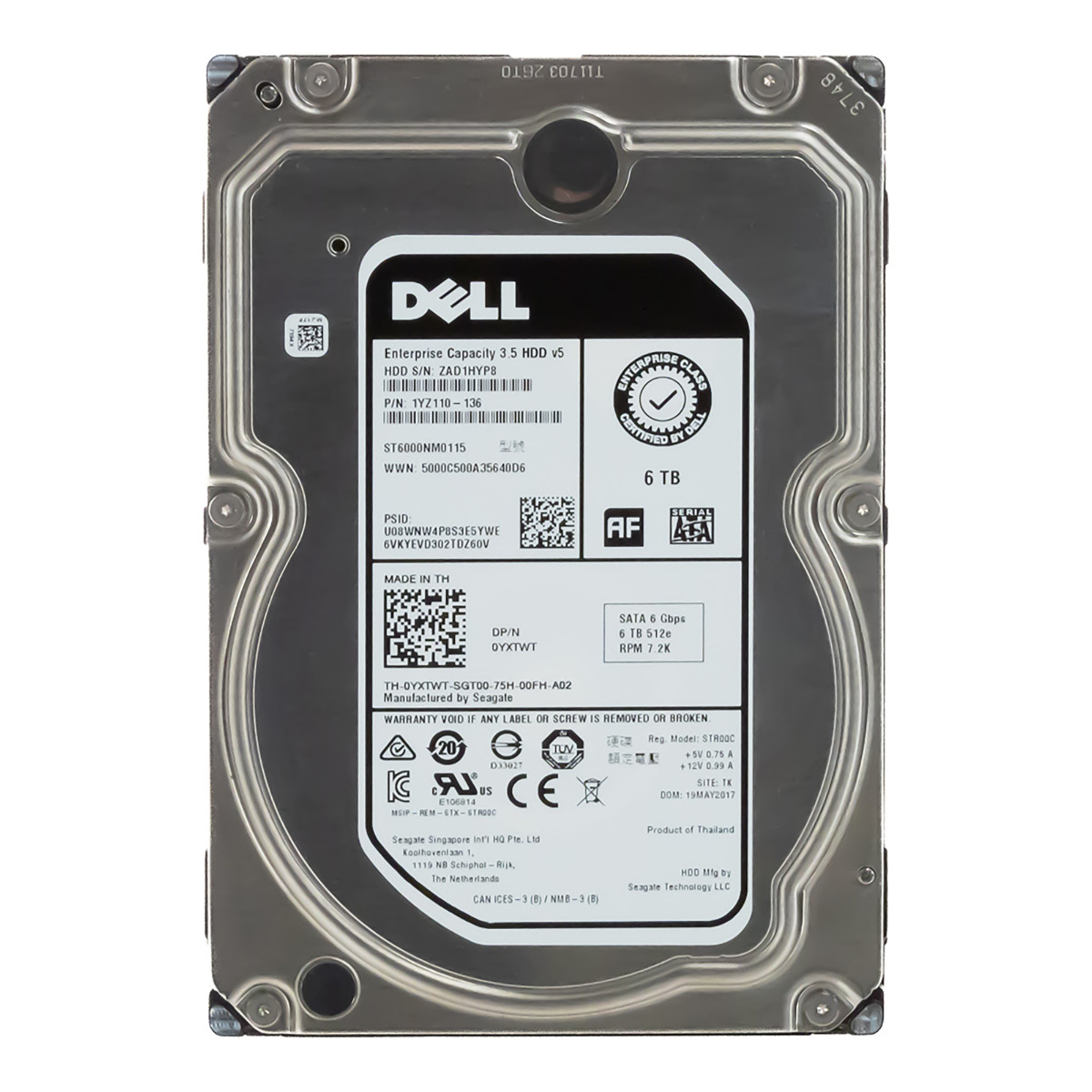DELL 0YXTWT 6TB SATA III 7,2K 256MB 3,5'' ST6000NM0115