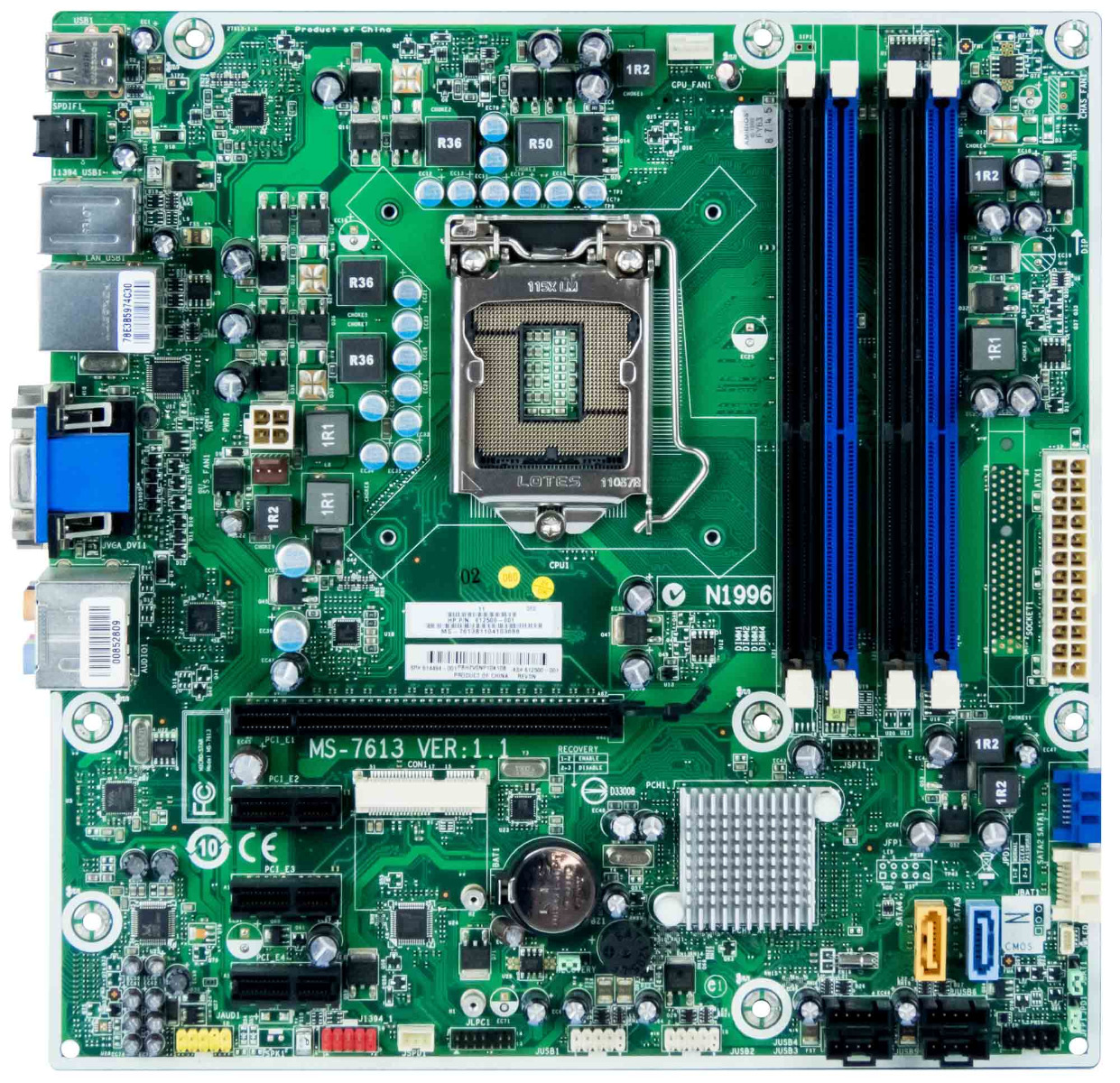 HP 612500-001 614494-001 SOCKET 1156 DDR3 mATX PRO 3130 7100