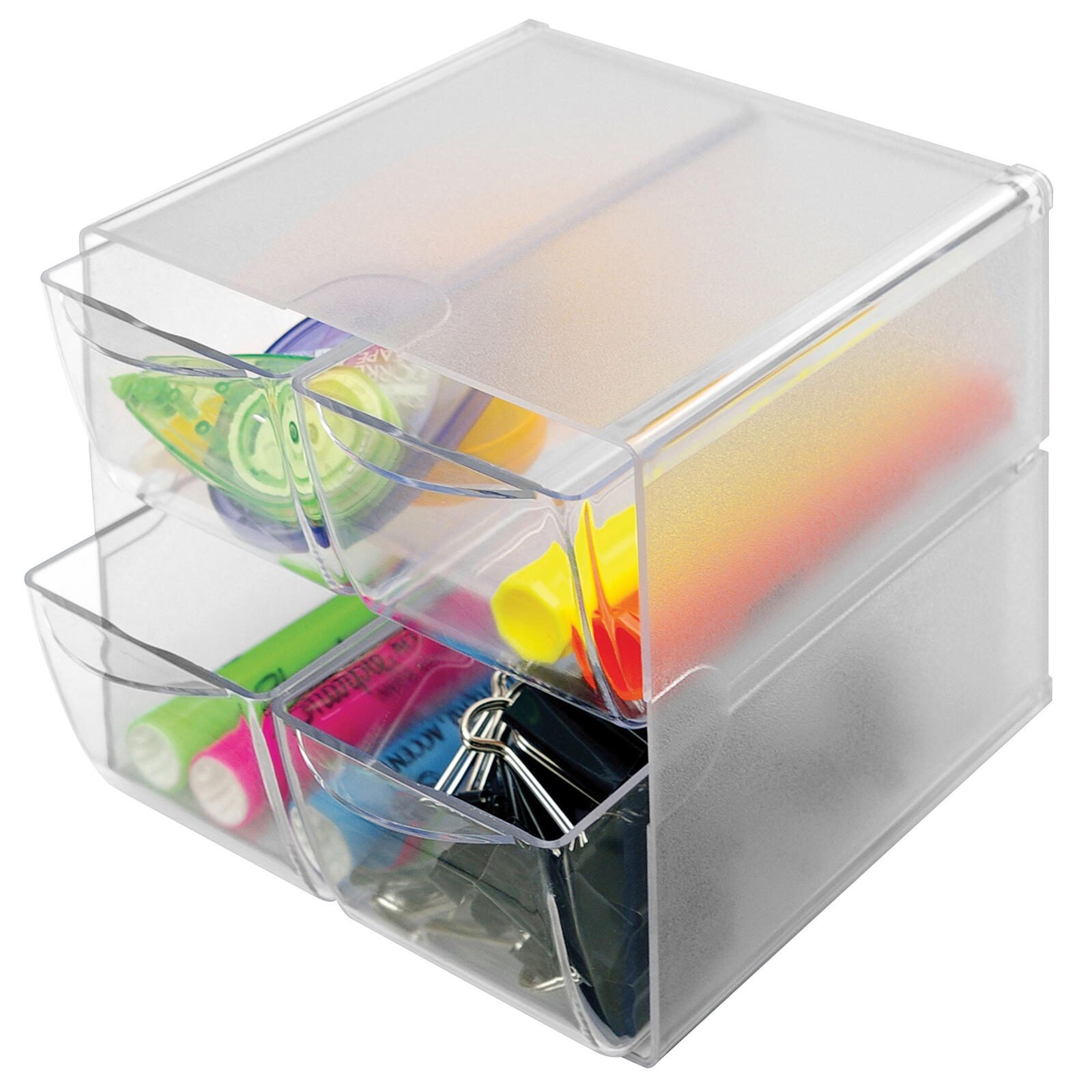 Boîte de rangement Deflecto "Cube" 15,3 x 15,3 x 18,2 cm transparente