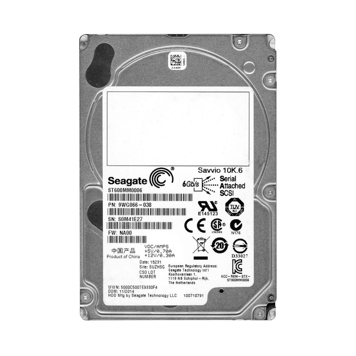 SEAGATE SAVVIO 10K.6 600 Go 10K SAS-2 2,5'' ST600MM0006