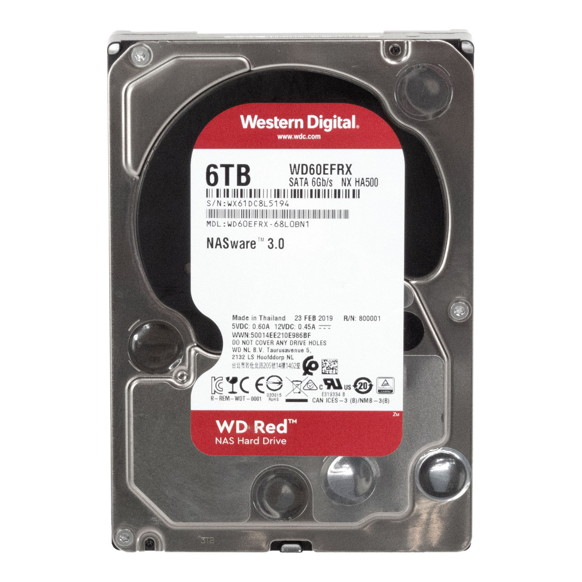 WD RED 6 To 5,4K 64 Mo SATA III 3,5'' WD60EFRX NX HA500 NASware 3.0
