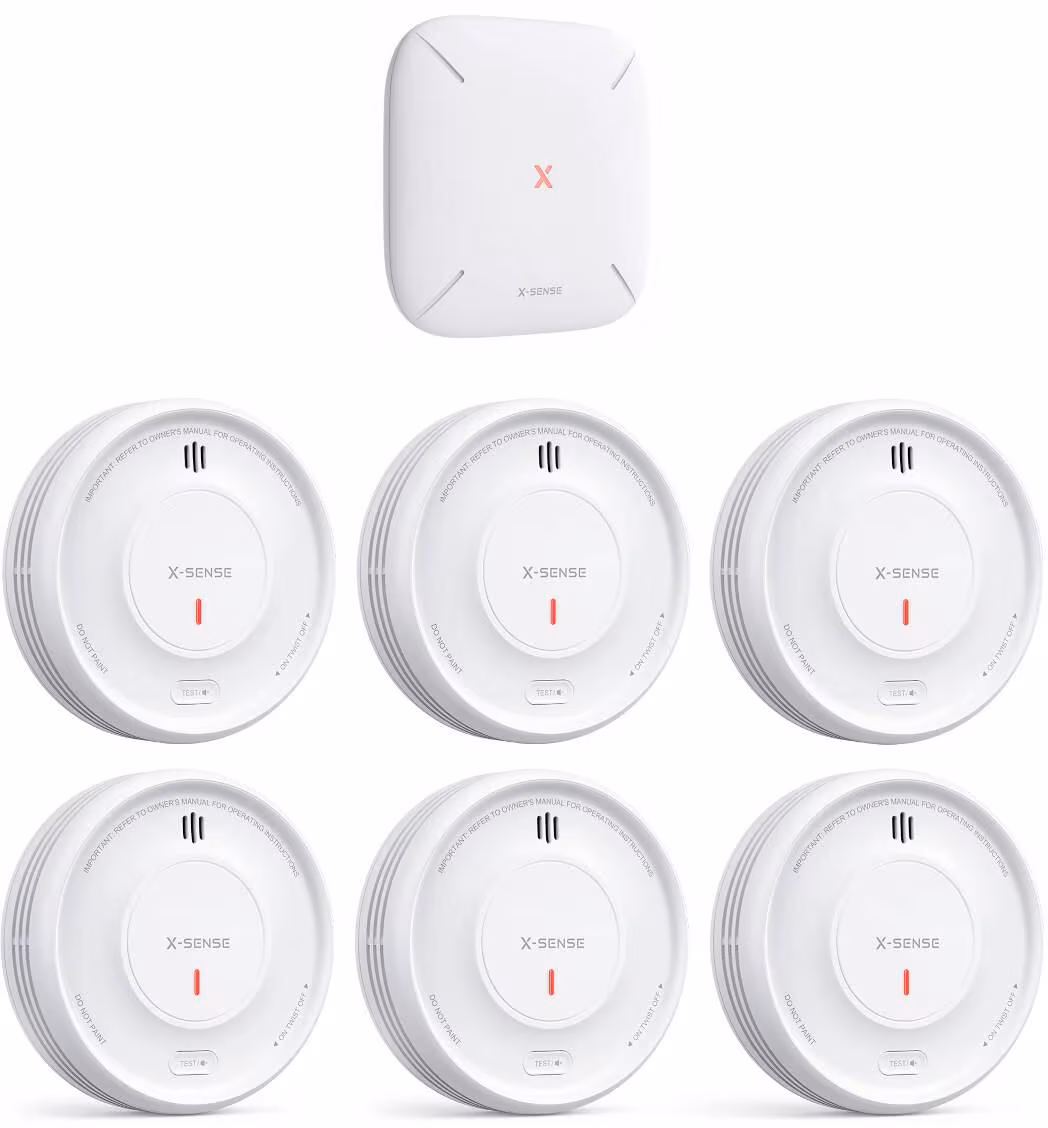 Kit détecteur de fumée X-Sense XS0D-MR61 RF avec station de base SBS50 et 6 détecteurs intelligents XS0D-MR, blanc (ZASXS00245WEU)