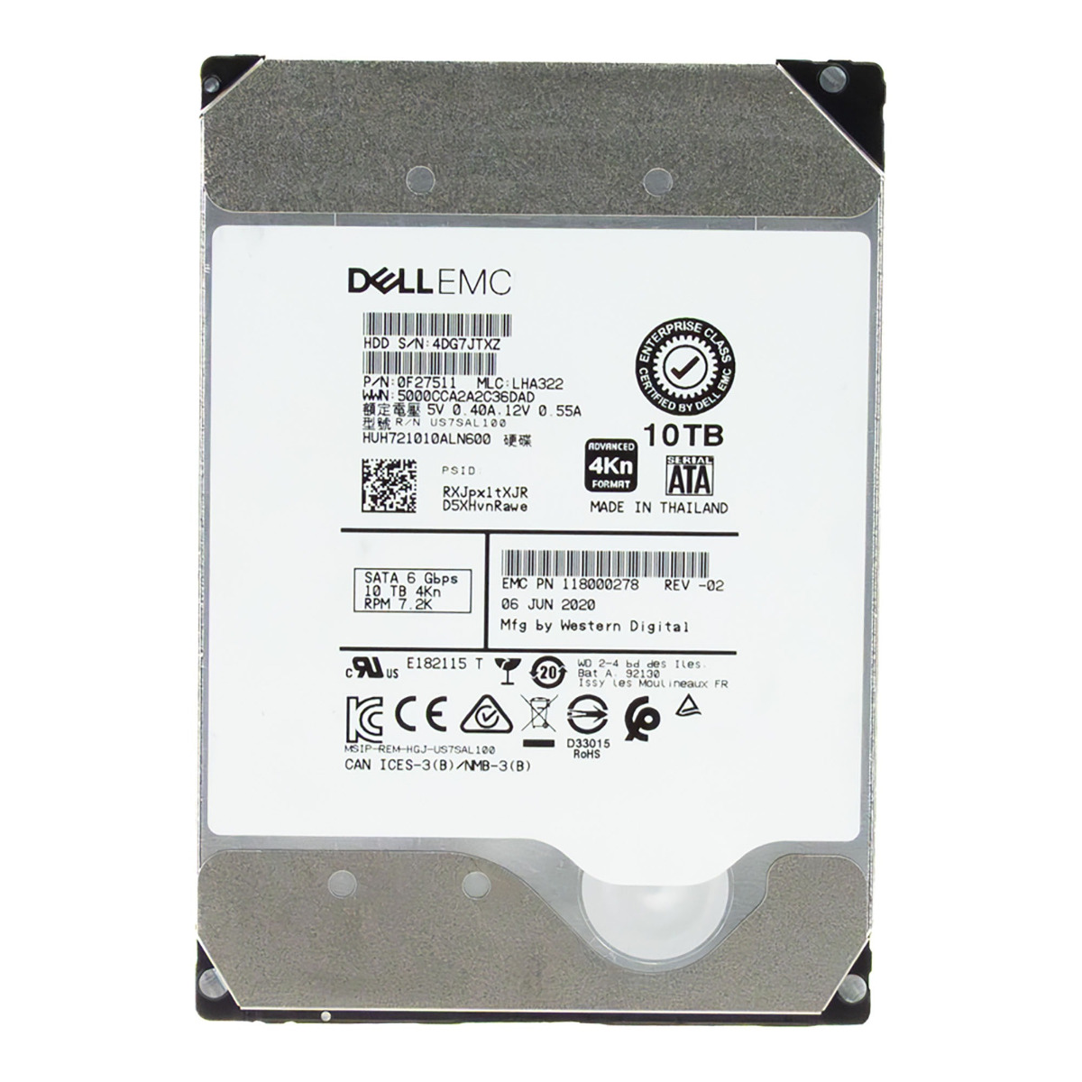 HGST UltraStar He10 10 To 4Kn 7,2K 256 Mo SATA III 3,5" HUH721010ALN600