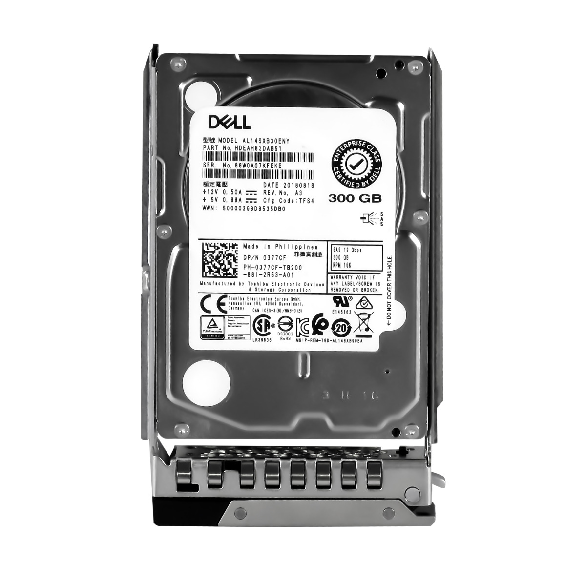 DELL 300GB 0377CF 15K 128MB SAS-3 2.5'' AL14SXB30ENY