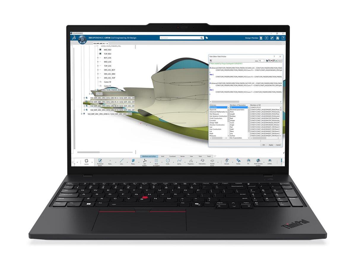 Lenovo ThinkPad P16s Gen 4 Intel Core™ Ultra 7 255H 40,6 cm (16") 24 Go RAM, 512 Go SSD, WUXGA, Intel® Arc™ 140T, Win11 Pro