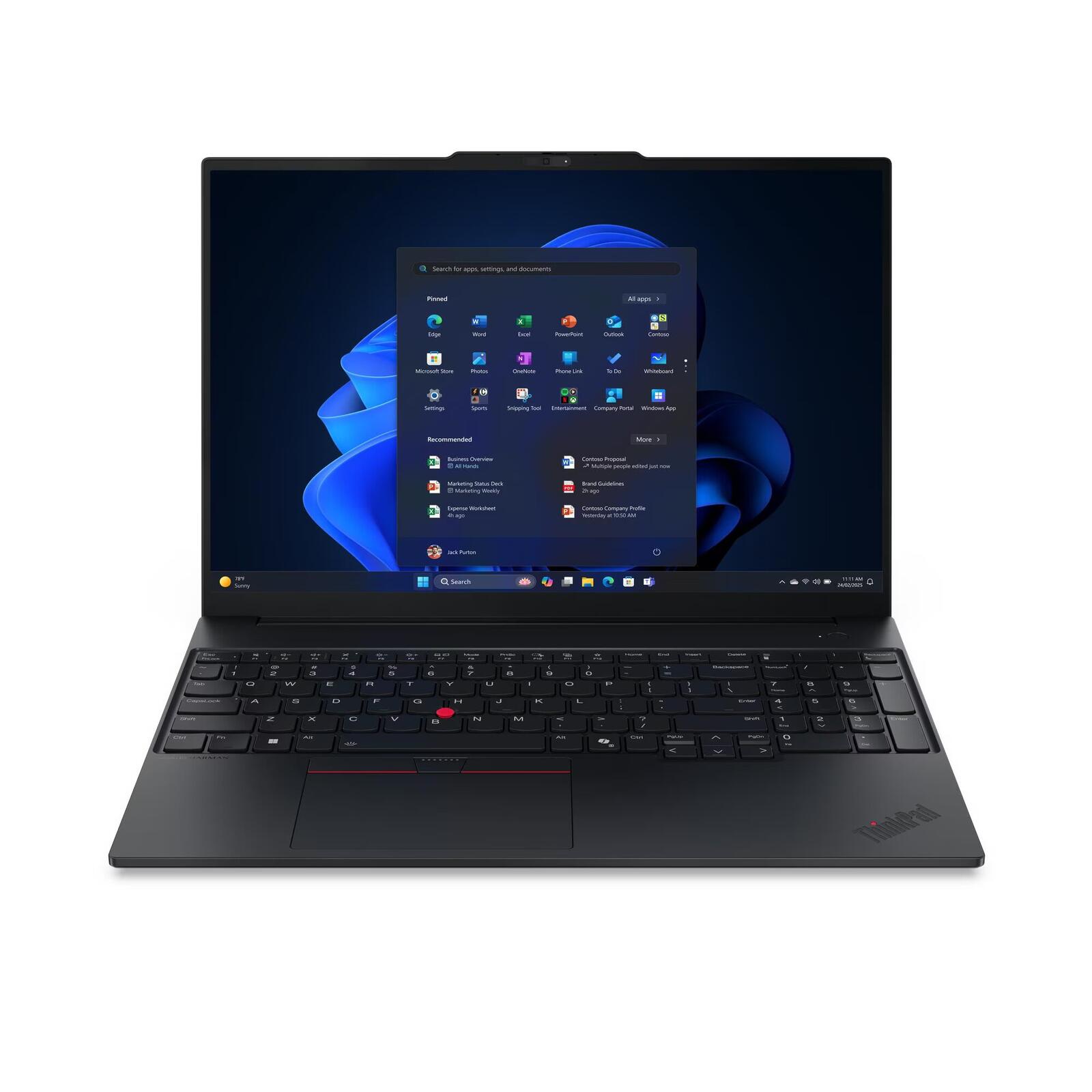 Lenovo ThinkPad E16 Gen 4 AMD Ryzen™ AI 5 330 – Ordinateur portable 40,6 cm (16"), 24 Go RAM, 512 Go SSD, AMD Radeon™ 820M, Windows 11 Pro