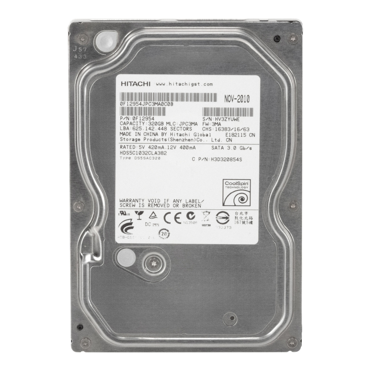 HITACHI DeskStar 5K1000 320GB 5.7K 8MB SATA II 3.5" HDS5C1032CLA382