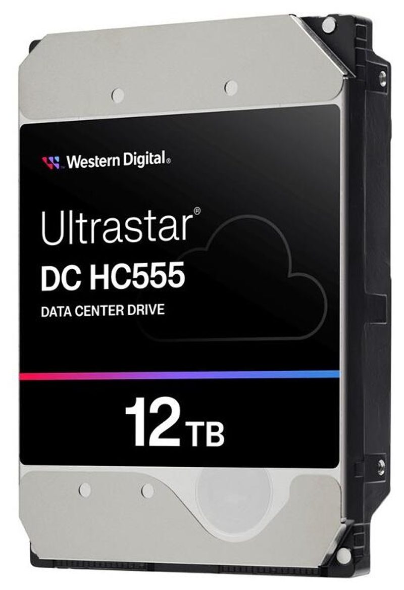 Disque dur WD Ultrastar DC HC555 SATA - 12 To interne, 3,5" (8,9 cm), SATA 6 Gb/s, 7200 tr/min, 512 Mo