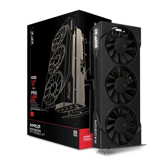 Carte graphique XFX Swift Radeon RX 9060 XT OC Triple Fan Gaming Edition, 16384 Mo GDDR6