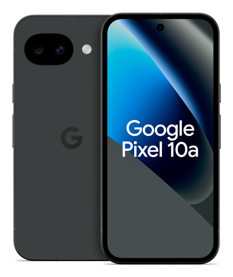 Google Pixel 10a 128 Go Obsidian 6,3", Android 16, appareil photo grand-angle 48 MP Dual Pixel et Quad PD, Dual SIM, 5G
