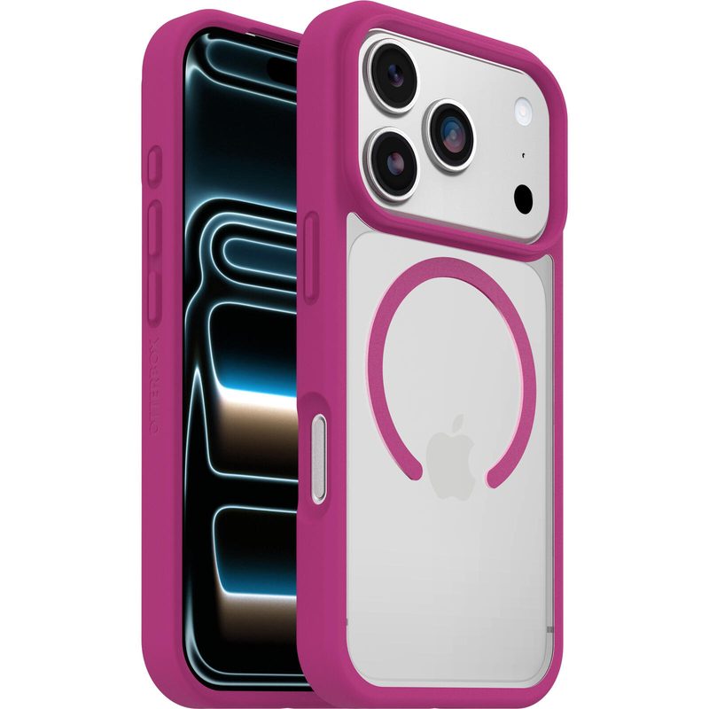 OtterBox React avec MagSafe pour Apple iPhone 18 Pro / iPhone 17 Pro - Transparent/Rose