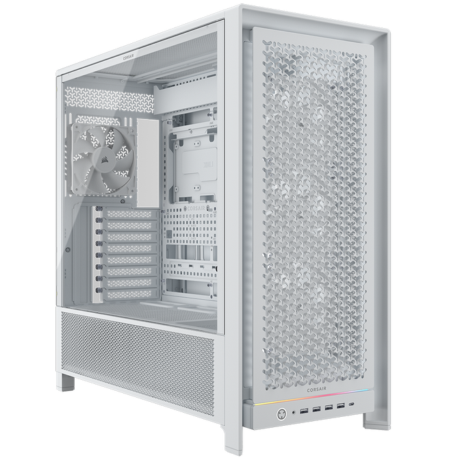 Corsair Frame 5000D Boîtier PC, Midi-Tower, E-ATX, verre trempé - blanc
