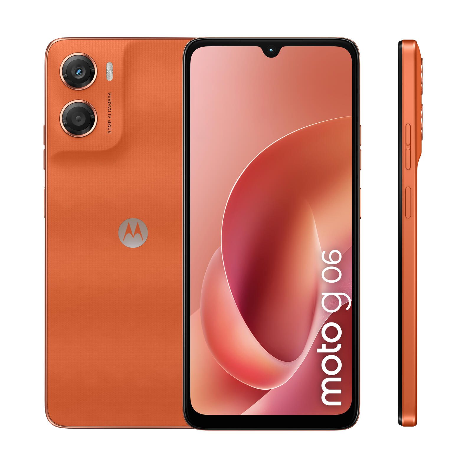 Motorola Moto G06 - Smartphone 4G - 4 Go/256 Go Orange Dual-SIM, écran LCD, 6,88" 1640 x 720 pixels, 120 Hz