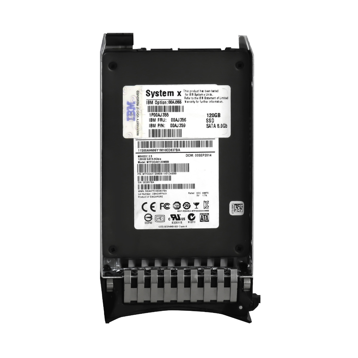 Disque SSD IBM 00AJ356 / 00AJ359 120 Go MLC SATA III 2,5" MTFDDAK120MBB