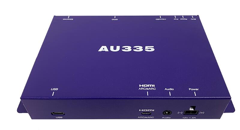 BrightSign AU335 Lecteur audio pour signalétique numérique USB, GPIO, Ethernet, Dolby Atmos, 24 bits