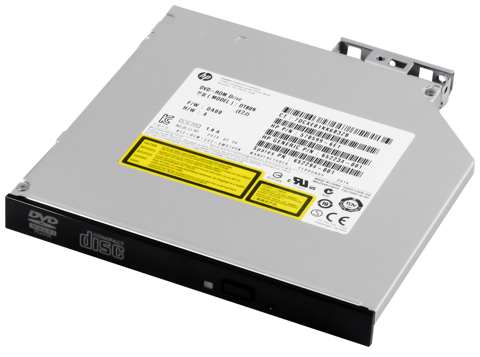 HP 652294-001 DVD-ROM SLIM SATA 578599-6E1 DT80N