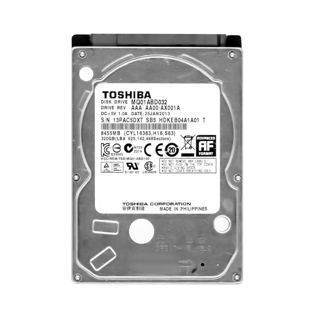 TOSHIBA 320 Go 5,4K 8 Mo SATA II 2,5'' MQ01ABD032