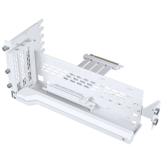 Support GPU vertical premium Phanteks PCIe Gen 5, avec RGB, incluant câble Riser PCIe 5.0 - 220 mm, blanc
