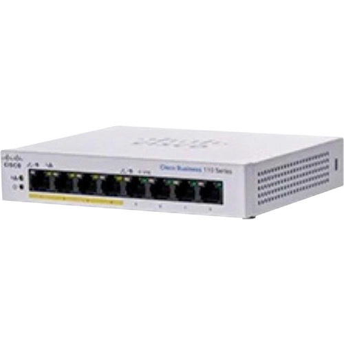 Switch Cisco Business 110 Series 8 ports 1GbE 32W PoE non géré 4x 1GbE PoE + 4x 1GbE CBS110-8PP-D-EU