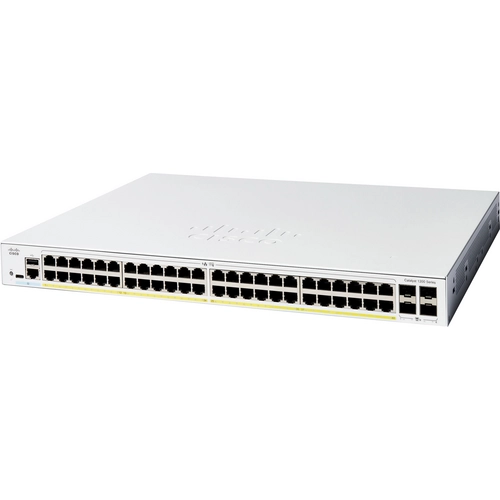 Commutateur Cisco Catalyst C1200 48 ports 1/10 GbE 375W PoE+ managed L2 48x 1 GbE, 4x 10 GbE SFP+ C1200-48P-4X