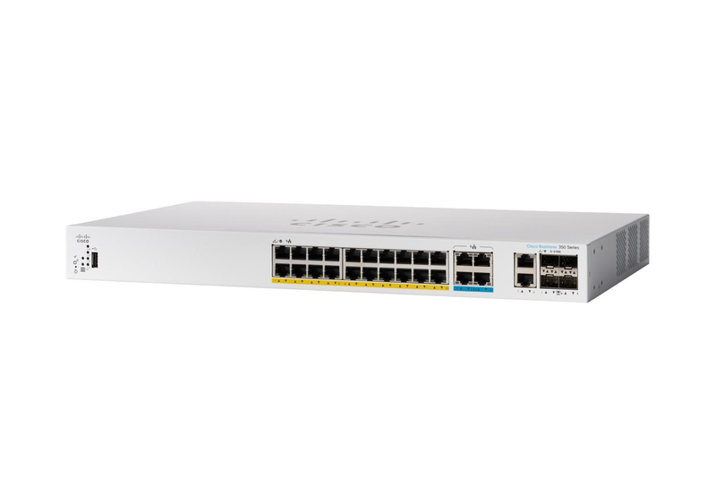 Commutateur géré Cisco Catalyst 1300-24MGP-4X, 16 ports GE, 8 ports 2,5 GE, PoE, 4 x 10GE SFP+ (C1300-24MGP-4X) - Protection de durée de vie limitée
