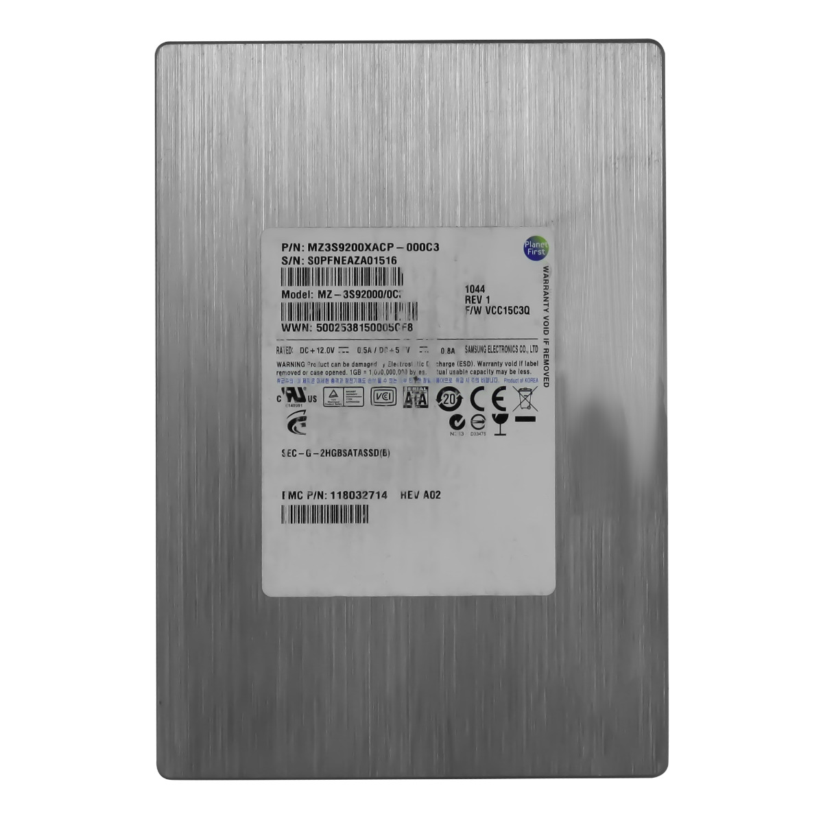 EMC 118032714 200 Go SLC SATA II 3,5'' MZ-3S92000T/0C3