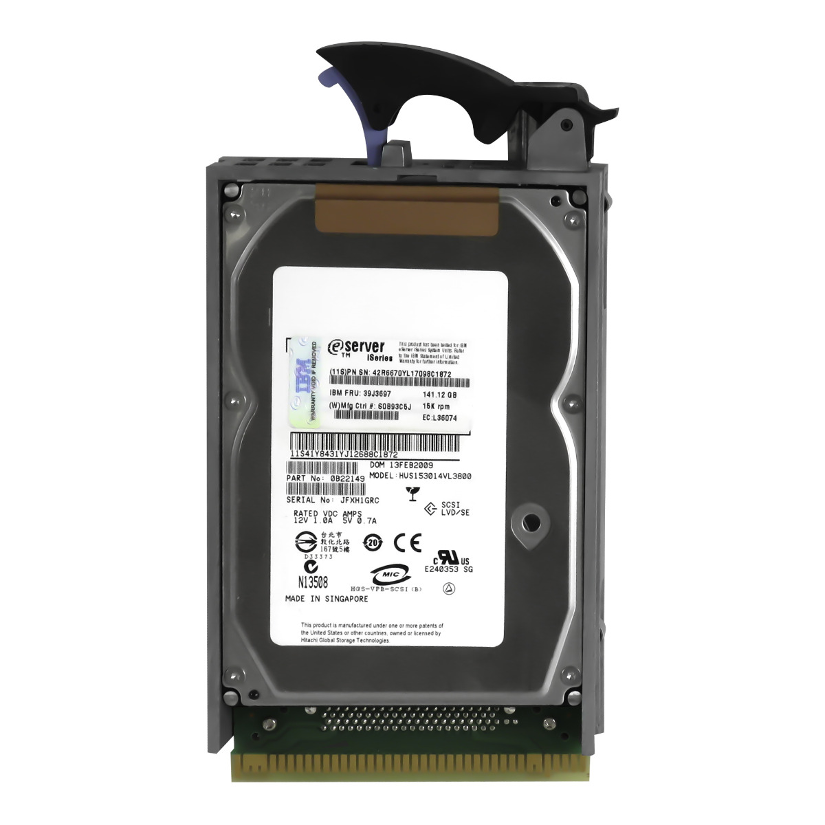 IBM 141,12 Go 39J3697 42R6670 15K 16 Mo SCSI U320 3,5'' HUS153014VL3800
