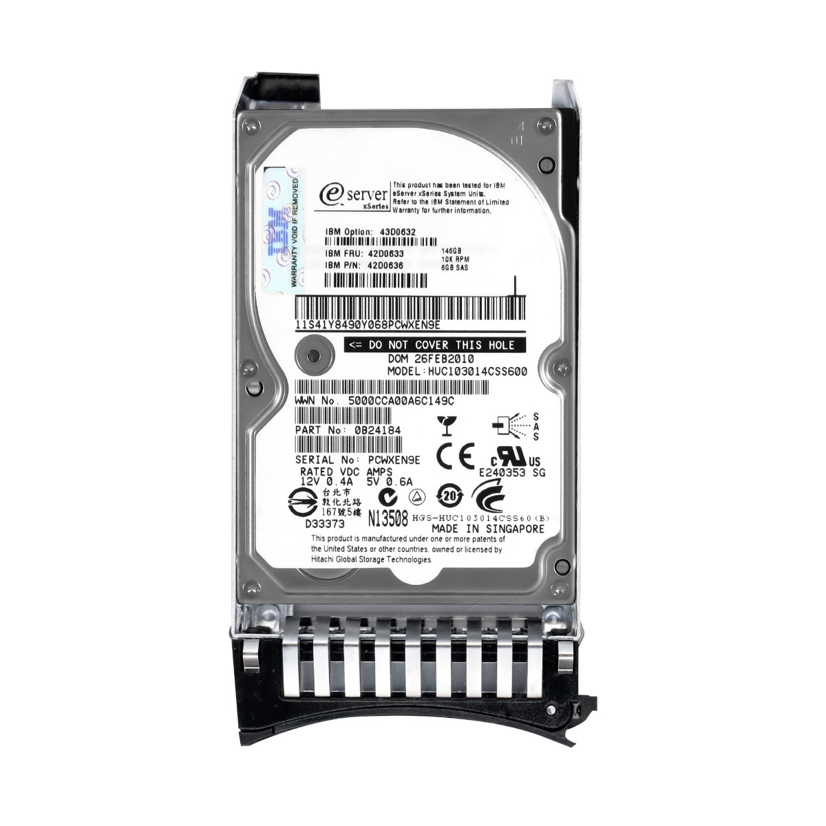 IBM 42D0633 42D0636 146 Go SAS-2 10K 2,5'' HUC103014CSS600