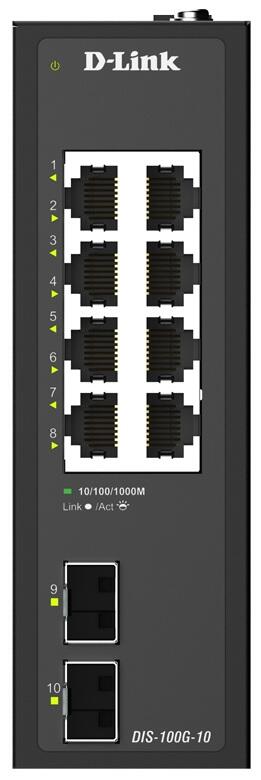 D-Link DIS-100G-10, commutateur industriel non géré 10 ports Gigabit