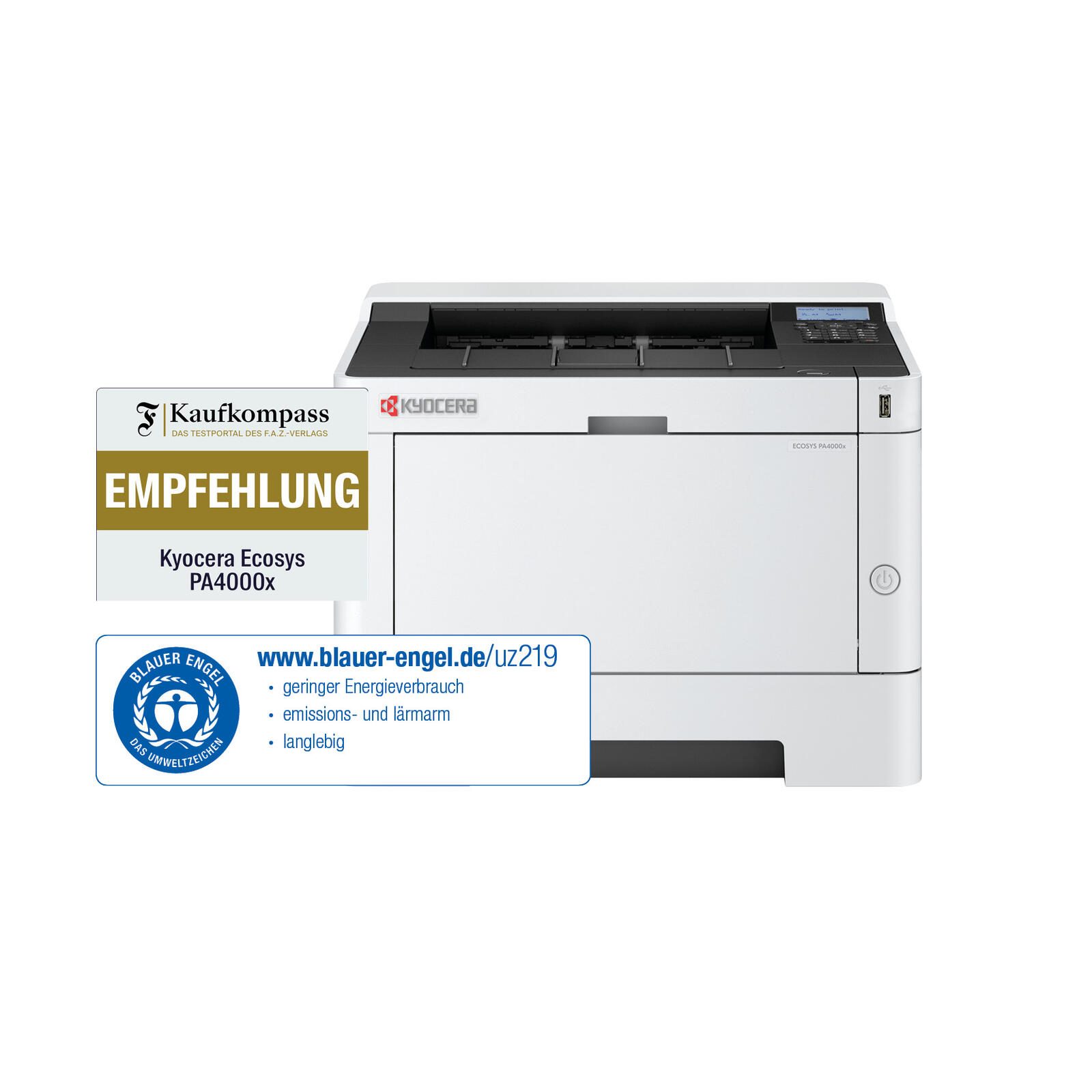 Kyocera Système de protection climatique ECOSYS PA4000x Imprimante laser N&B A4, Imprimante, USB, Recto-verso