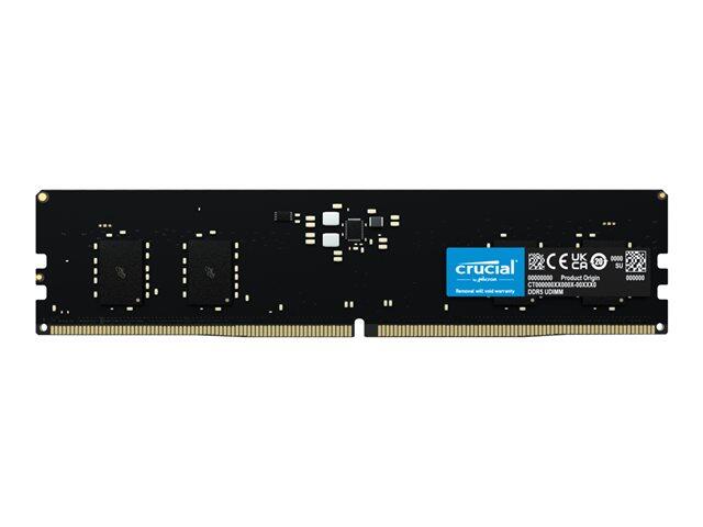 Crucial RAM 8 Go (1x8 Go) DDR5 5600 MHz UDIMM noir 8 Go, CL46 (46-45-45), non tamponné Mémoire pour PC de bureau CT8G56C46U5