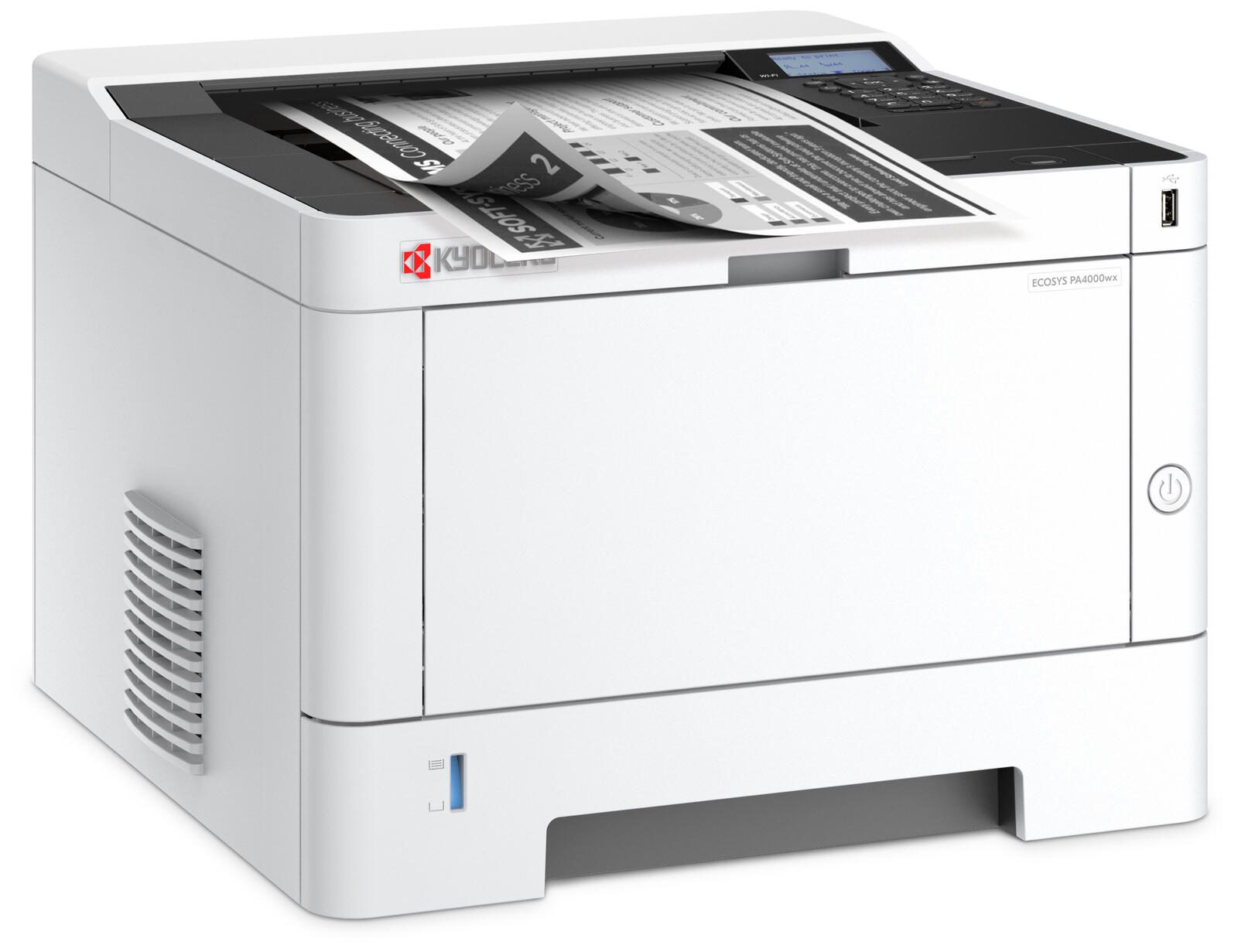 Kyocera Système de protection climatique ECOSYS PA4000wx/Plus + Imprimante laser N&B A4, imprimante, recto-verso, USB, LAN, WLAN