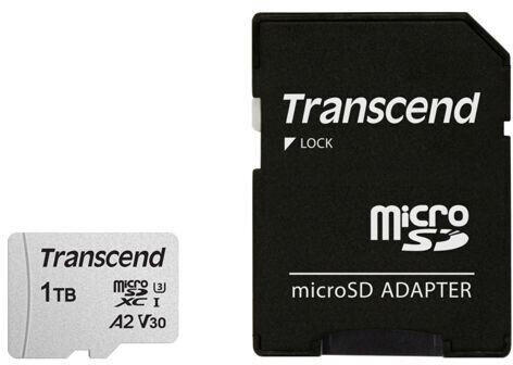 Carte microSDXC Transcend 300S 1 To, Class 3 (U3), A2, argent