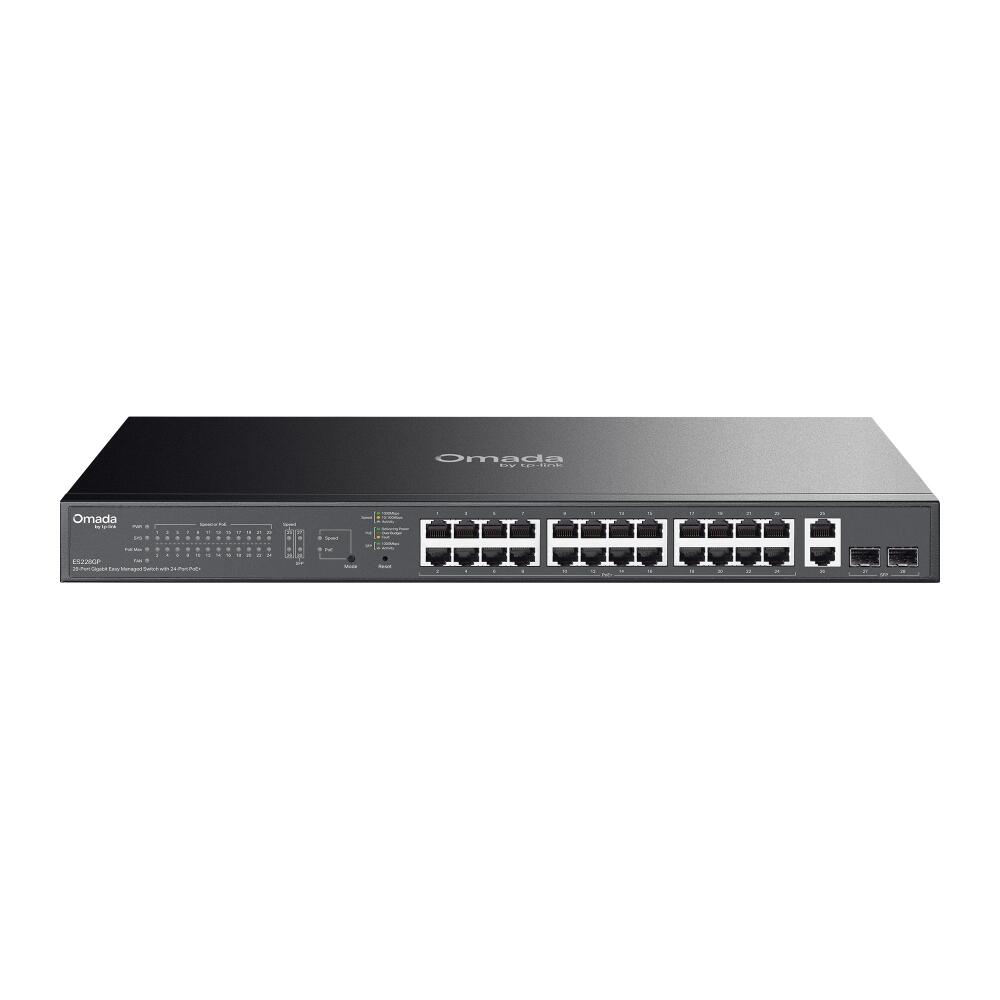 TP-Link Omada ES228GP Commutateur géré facile 28 ports Gigabit 26× ports RJ45 10/100/1000 Mbps, 2× emplacements SFP Gigabit