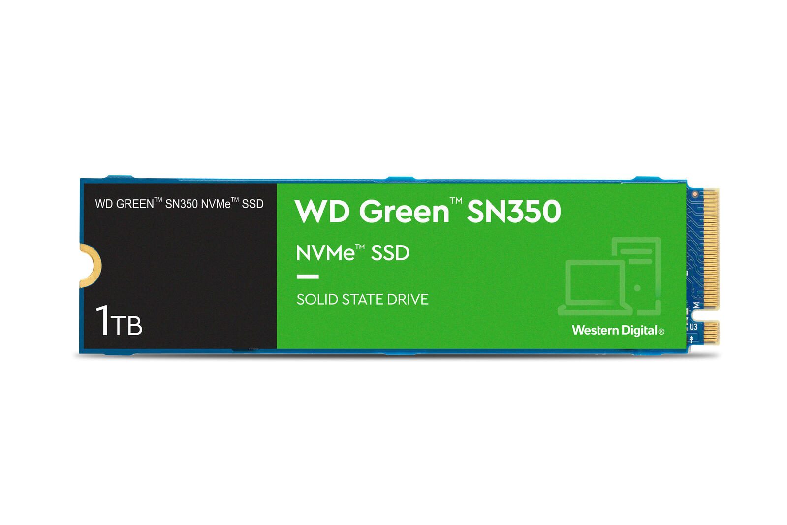 SSD WD Green SN350 NVMe - 1 To M.2 2280, PCIe 3.0 x4 (NVMe), Quad-Level Cell