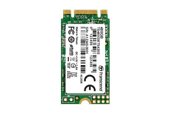 Transcend 420S 480 Go SSD interne M.2 SATA 2242 M.2 SATA 6 Gb/s Retail TS480GMTS420S