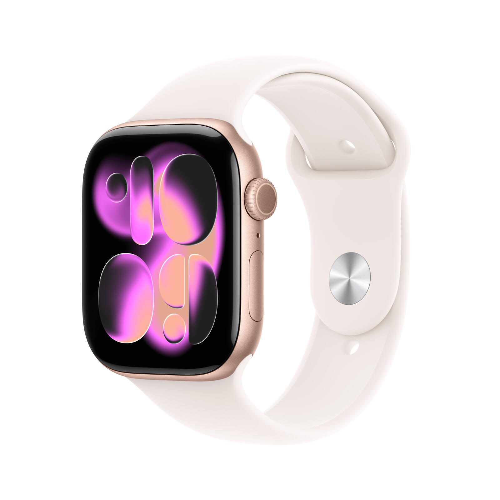 Apple Watch Series 11 en aluminium (GPS + Cellular) 46 mm - Boîtier roségold avec bracelet Sport rose pâle S/M