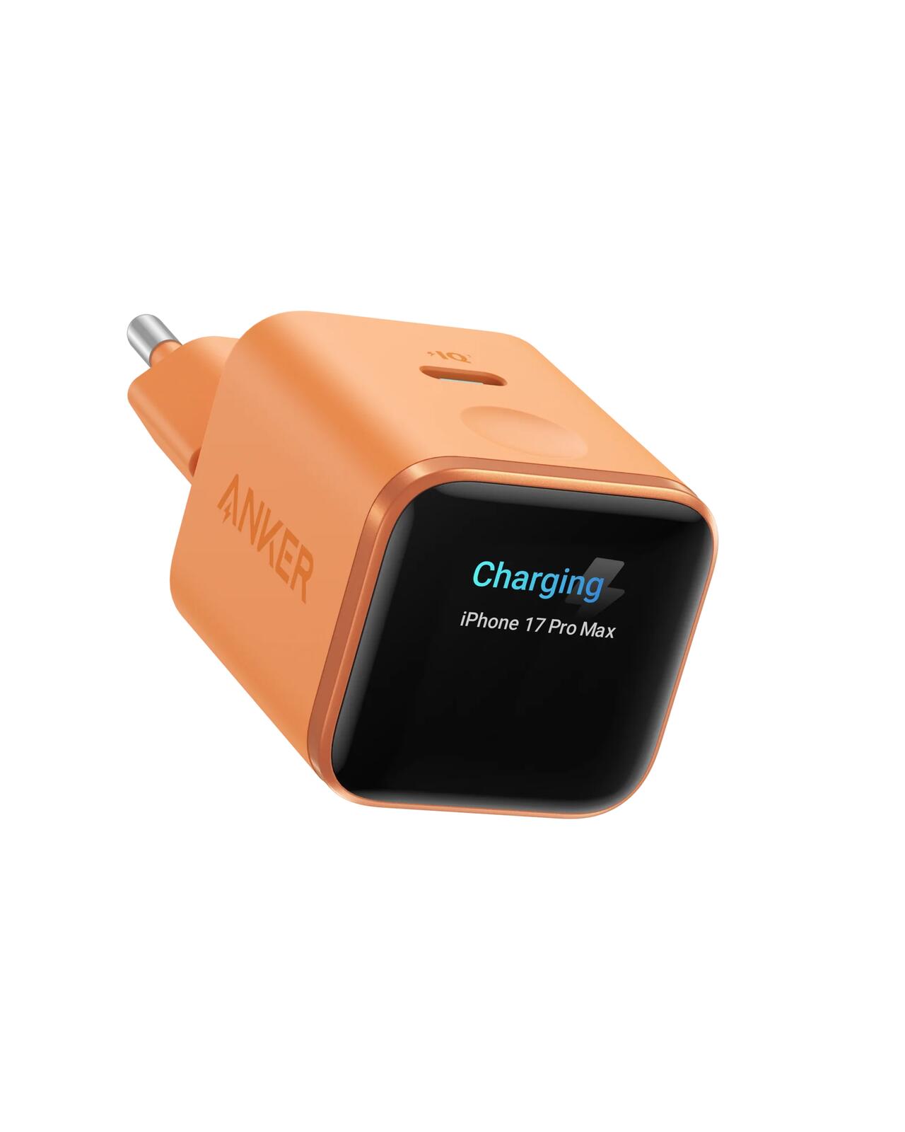 Chargeur Anker Nano 45W Smart Display, orange