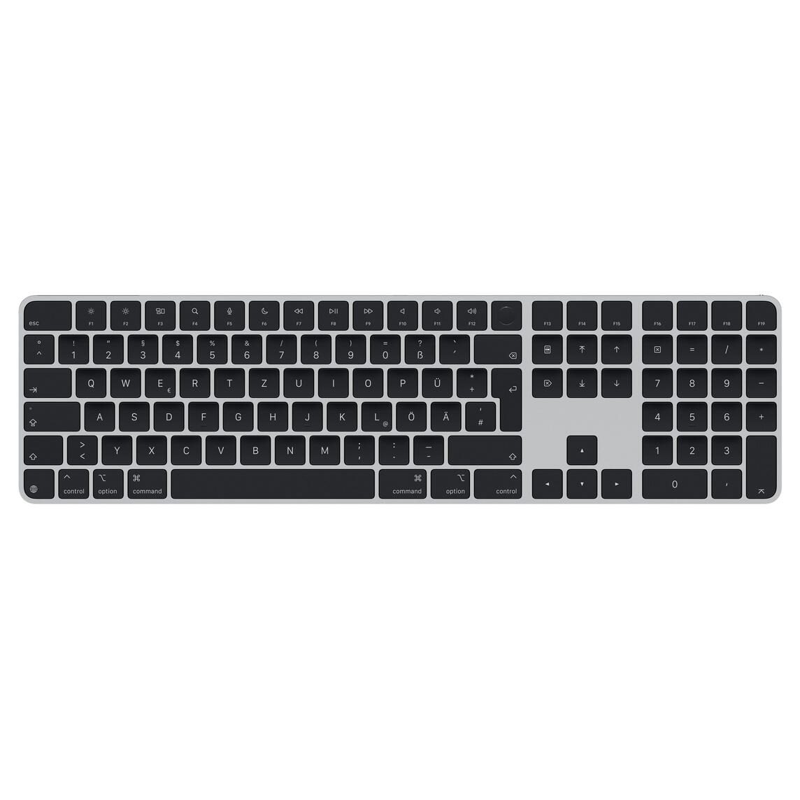 Clavier Apple Magic avec Touch ID et pavé numérique, allemand, touches noires, pour Mac avec puce Apple