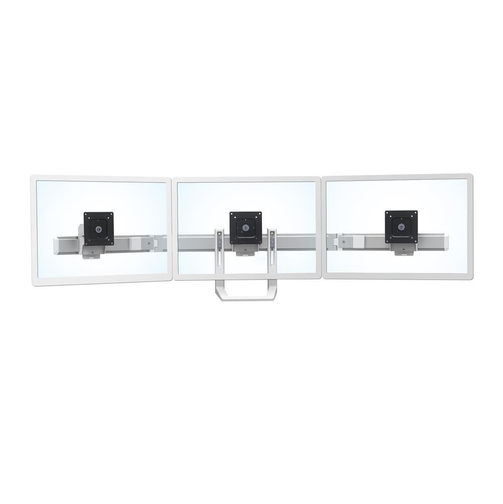 Kit Ergotron HX Triple Monitor Arm pour extension à trois écrans jusqu'à 60,96 cm (24 pouces) - Blanc